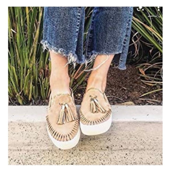 J/SLIDES Nyc AZTEC Leather Fringe Wrapped Tassel Slip on Shoes in National Beige - Picture 11 of 11